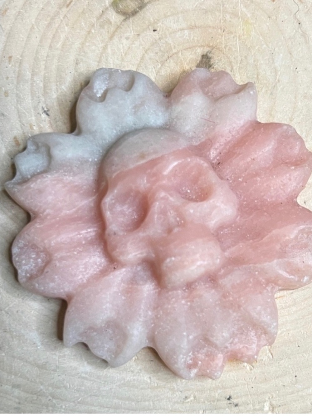 Pink opal skull